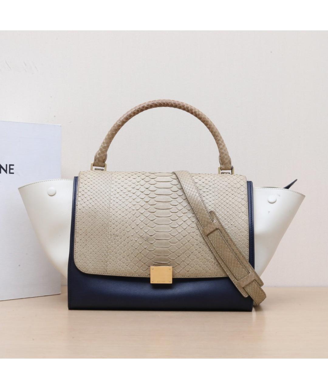 CELINE Бежевая кожаная сумка через плечо, фото 2