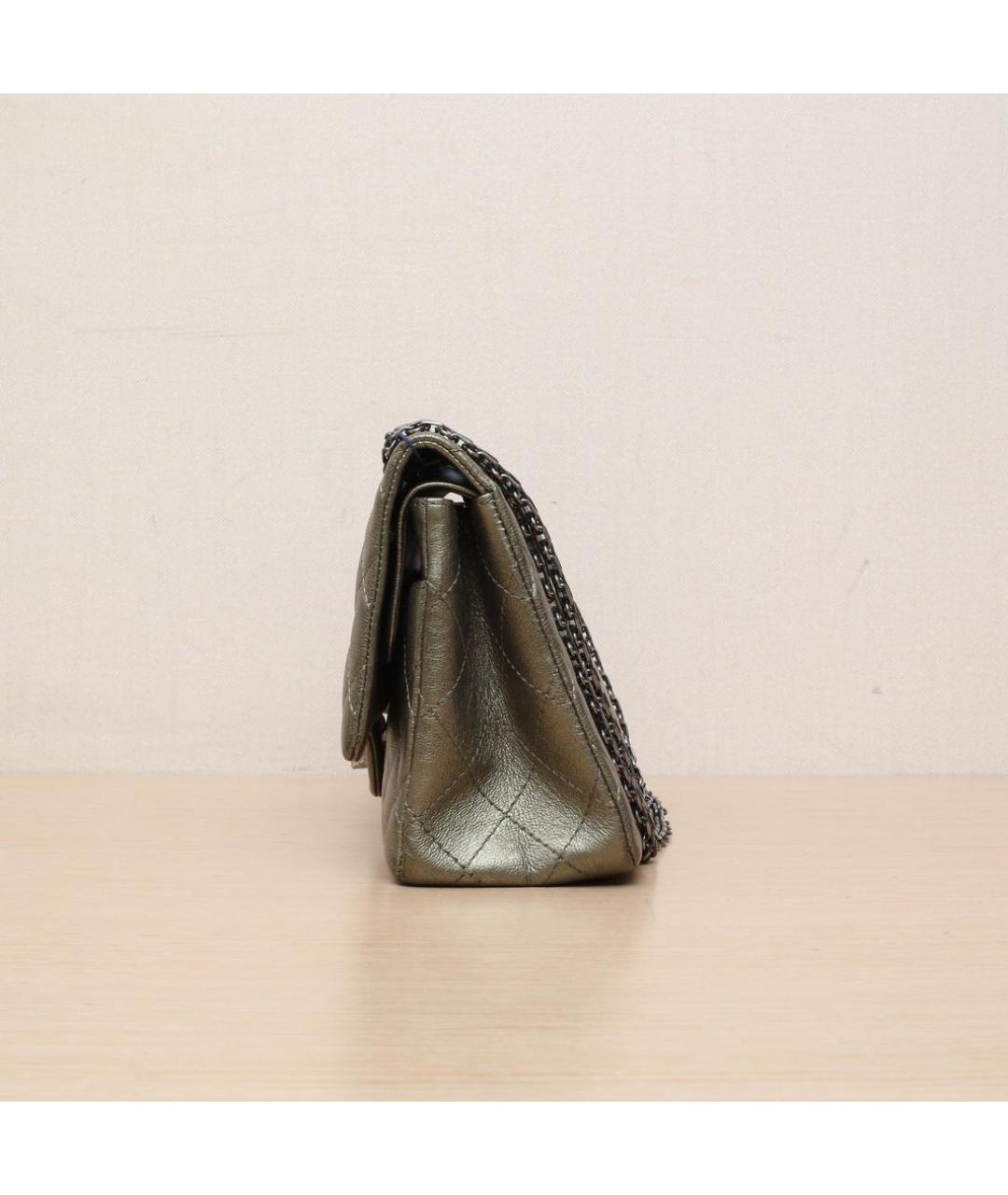 CHANEL Золотая кожаная сумка через плечо, фото 5