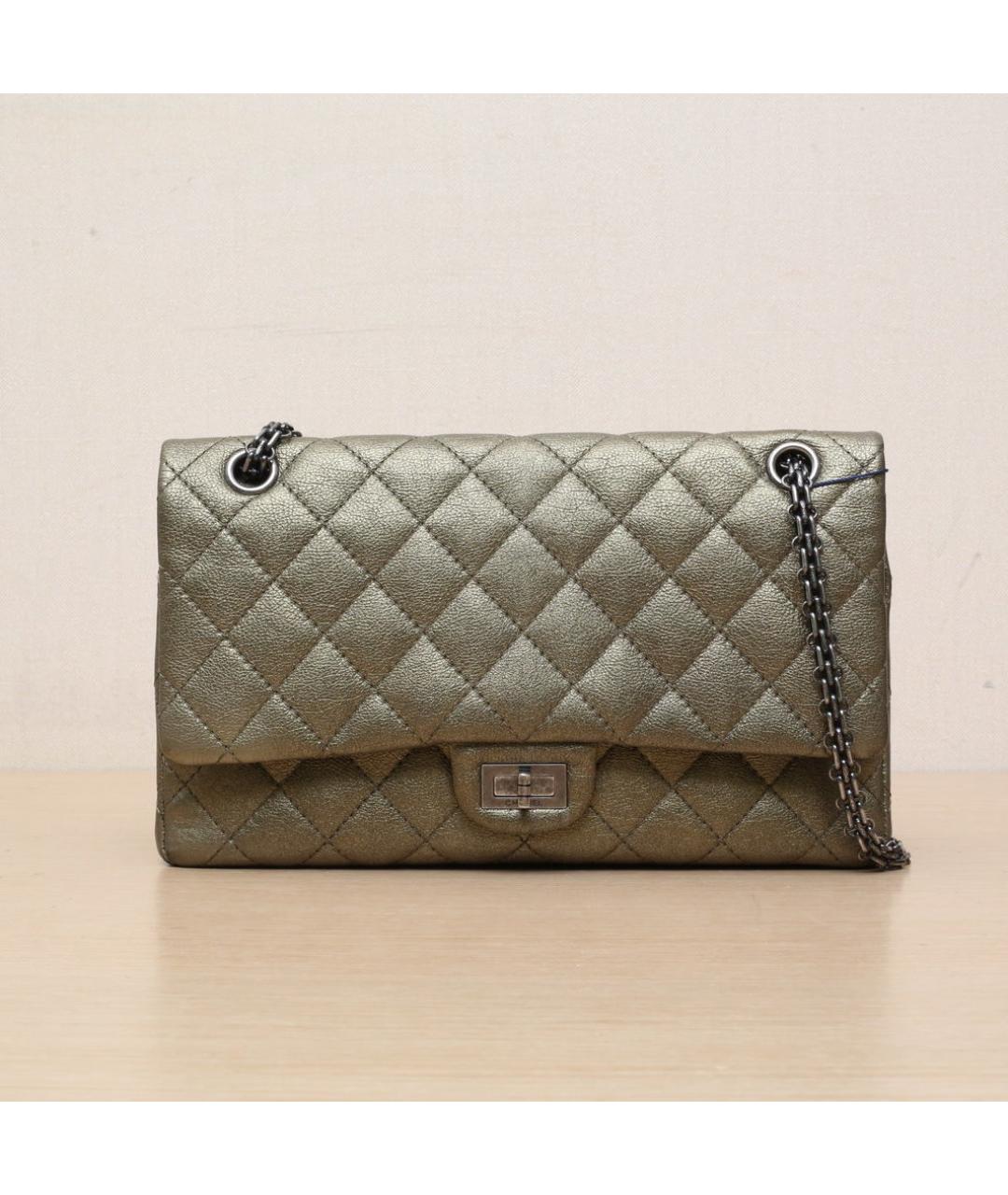 CHANEL Золотая кожаная сумка через плечо, фото 3