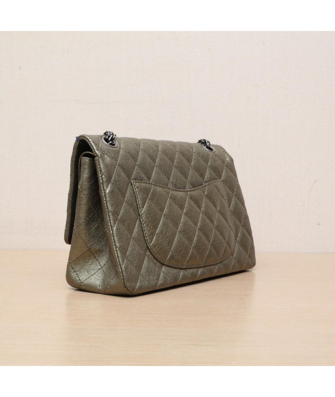 CHANEL Золотая кожаная сумка через плечо, фото 6