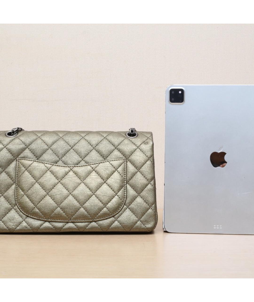 CHANEL Золотая кожаная сумка через плечо, фото 7