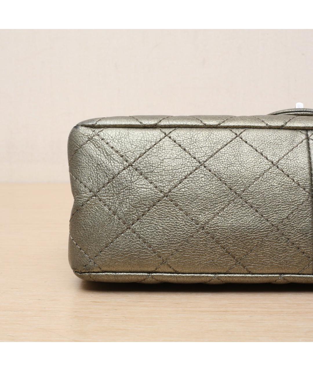 CHANEL Золотая кожаная сумка через плечо, фото 9