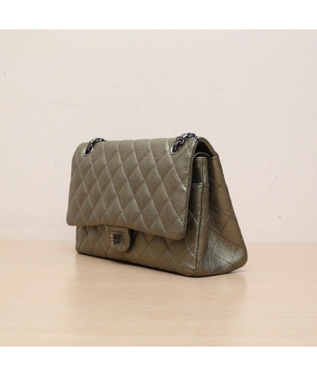 CHANEL Золотая кожаная сумка через плечо, фото 4