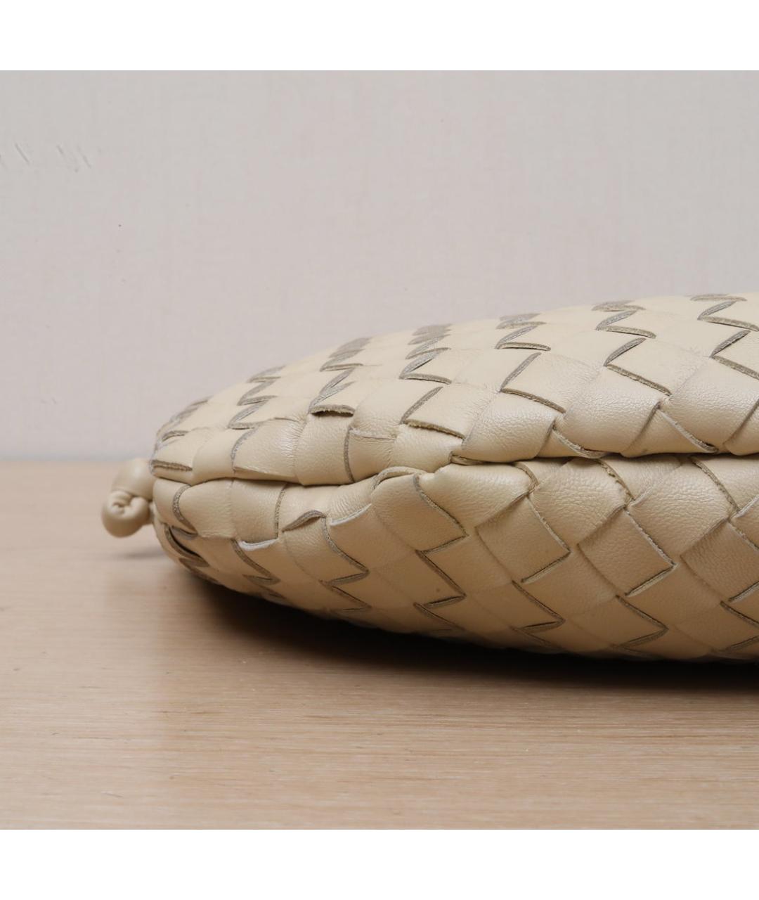 BOTTEGA VENETA Бежевая кожаная сумка через плечо, фото 9