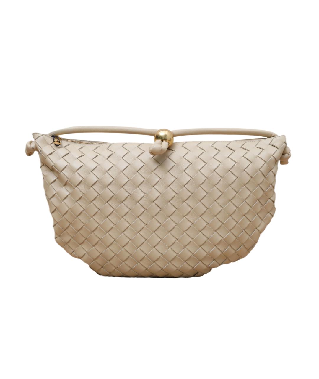 BOTTEGA VENETA Бежевая кожаная сумка через плечо, фото 1