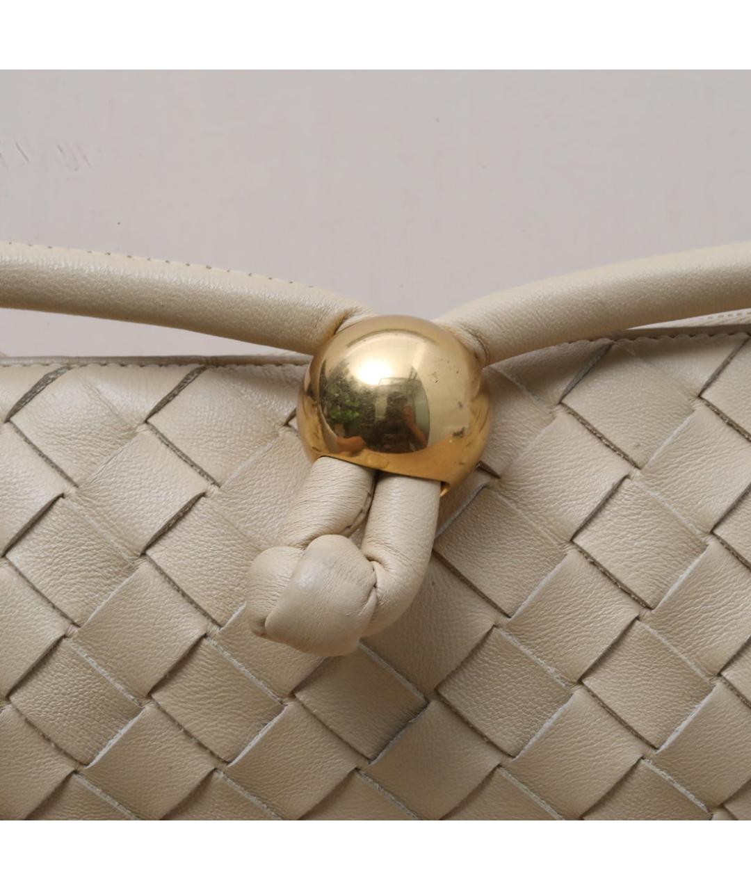 BOTTEGA VENETA Бежевая кожаная сумка через плечо, фото 8