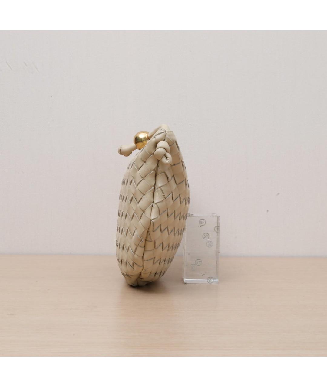 BOTTEGA VENETA Бежевая кожаная сумка через плечо, фото 5