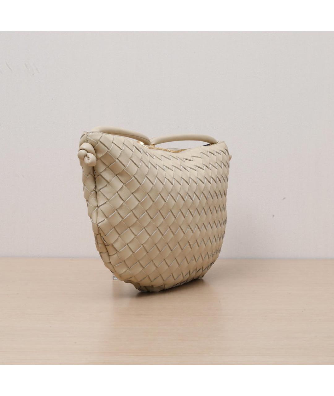 BOTTEGA VENETA Бежевая кожаная сумка через плечо, фото 6