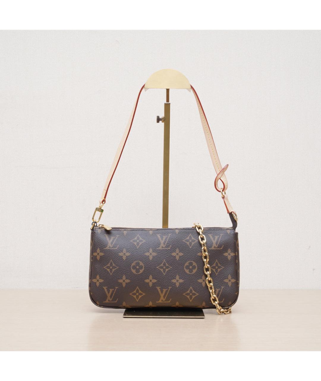 LOUIS VUITTON Коричневая кожаная сумка через плечо, фото 3