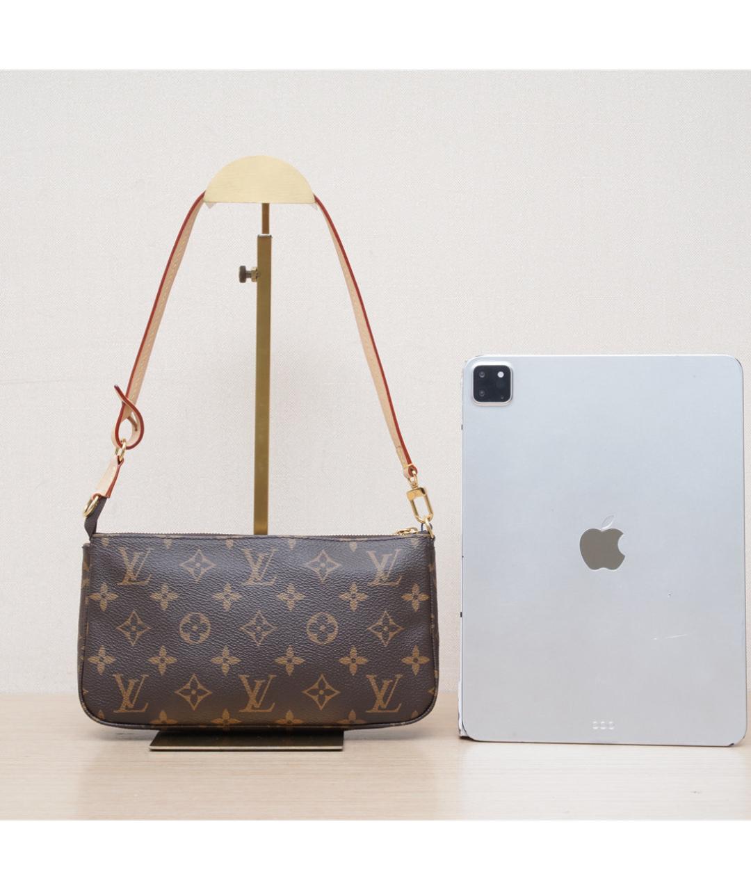 LOUIS VUITTON Коричневая кожаная сумка через плечо, фото 7