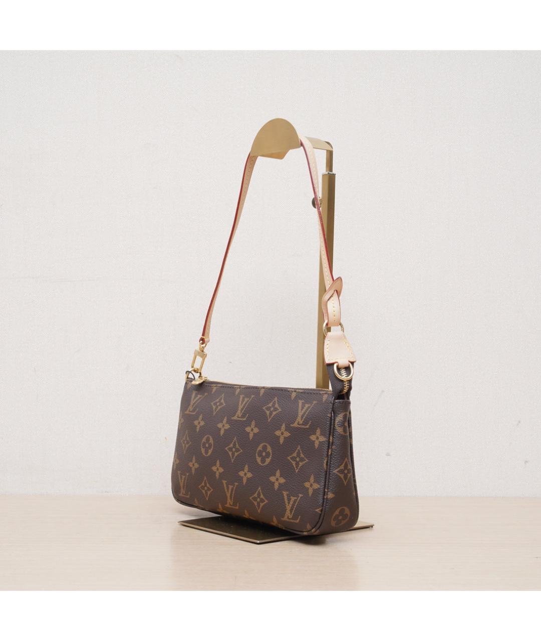 LOUIS VUITTON Коричневая кожаная сумка через плечо, фото 4