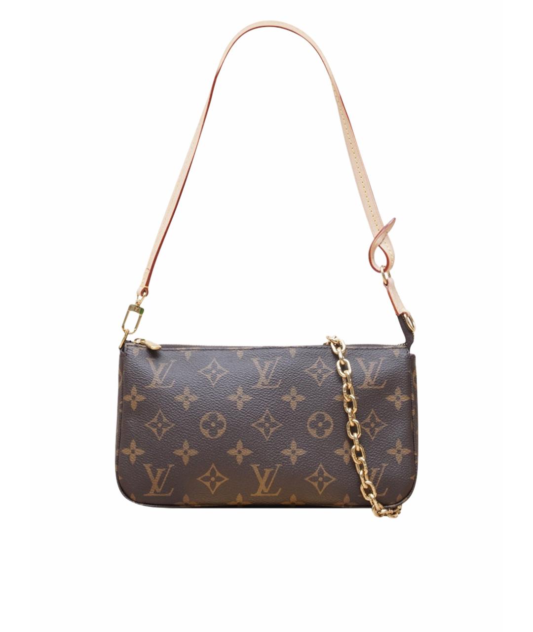 LOUIS VUITTON Коричневая кожаная сумка через плечо, фото 1