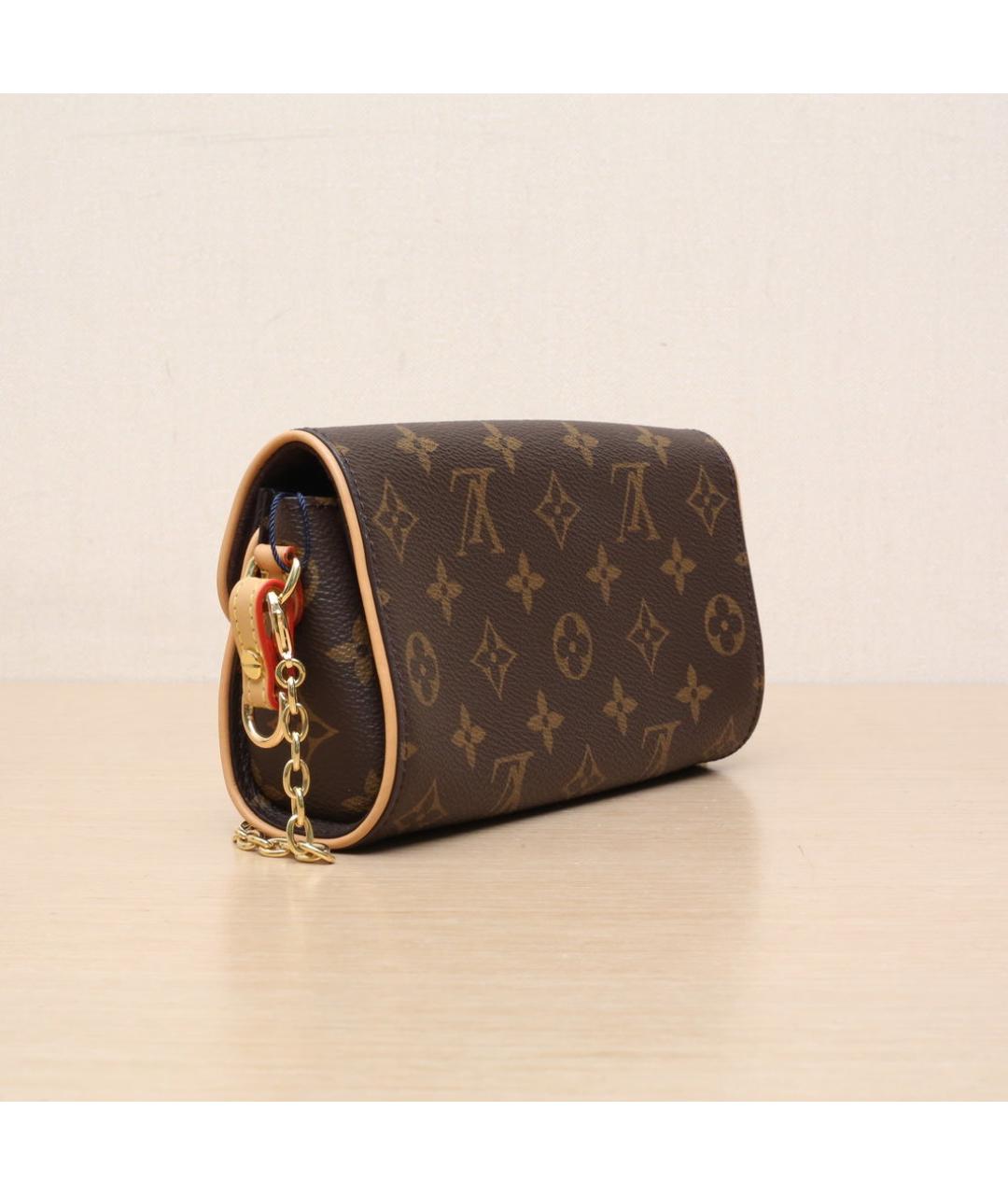 LOUIS VUITTON Коричневая кожаная сумка через плечо, фото 6