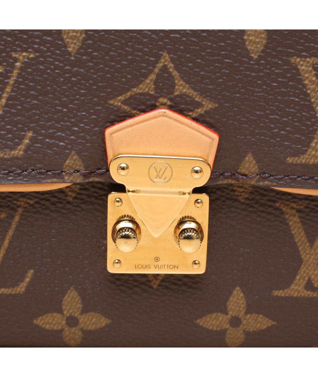 LOUIS VUITTON Коричневая кожаная сумка через плечо, фото 8