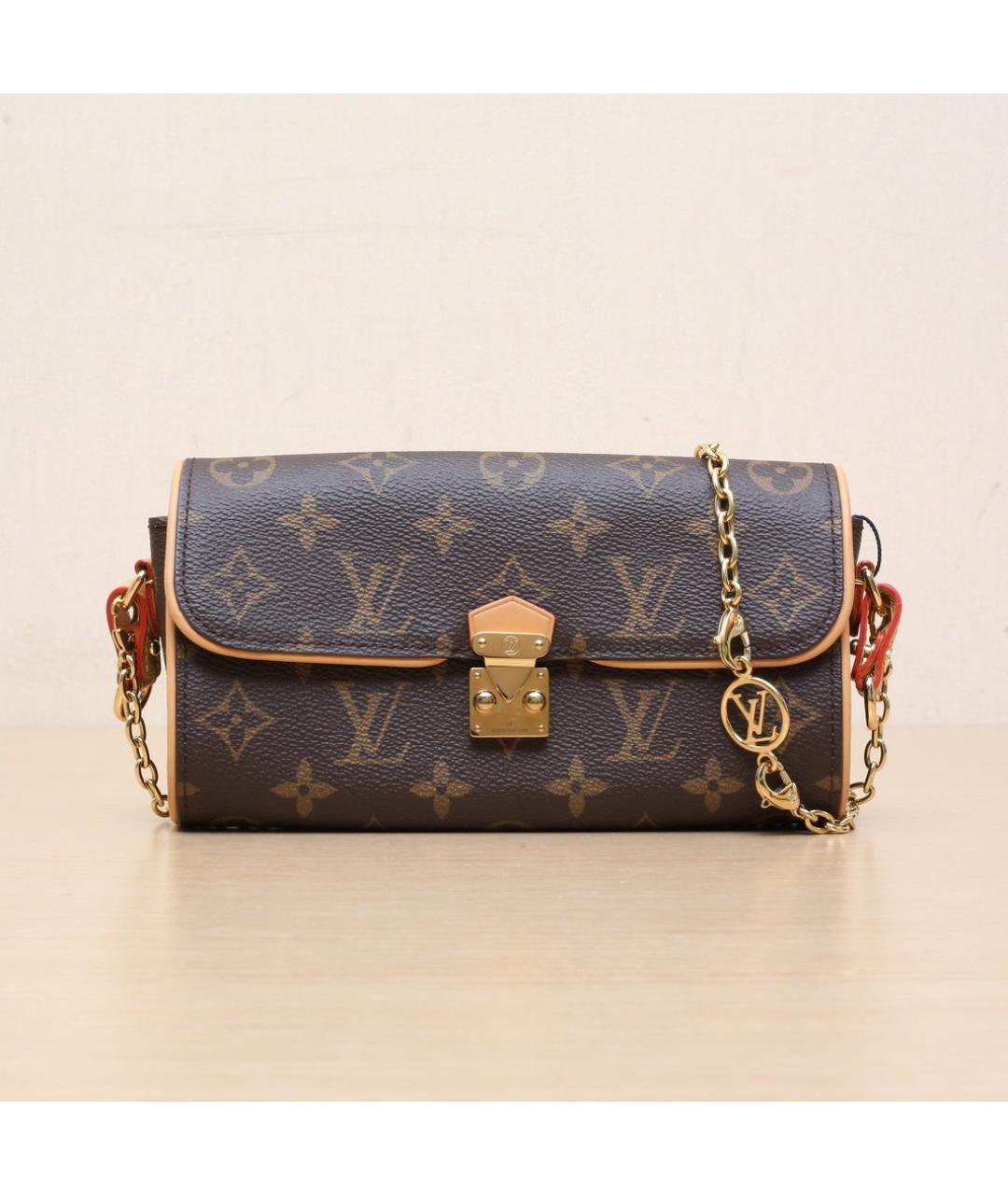 LOUIS VUITTON Коричневая кожаная сумка через плечо, фото 3