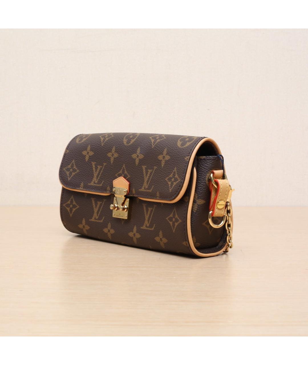 LOUIS VUITTON Коричневая кожаная сумка через плечо, фото 4