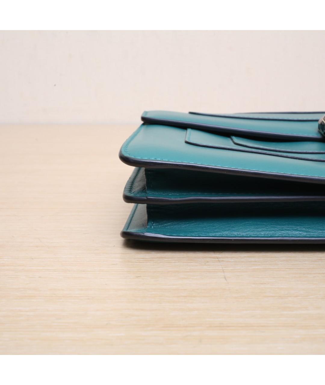 BVLGARI Зеленая кожаная сумка через плечо, фото 9