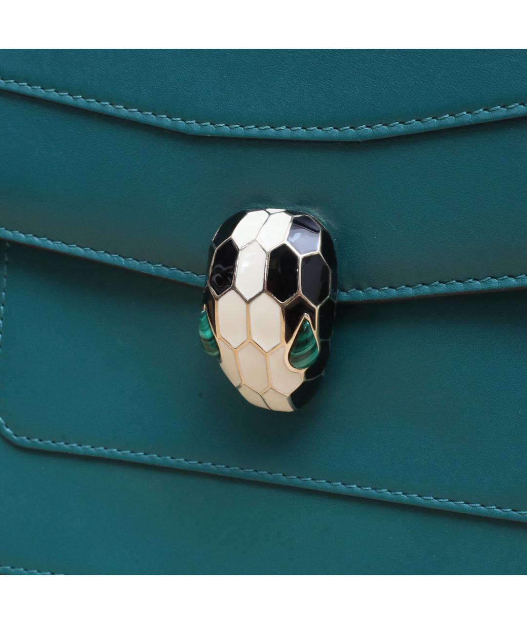 BVLGARI Зеленая кожаная сумка через плечо, фото 8