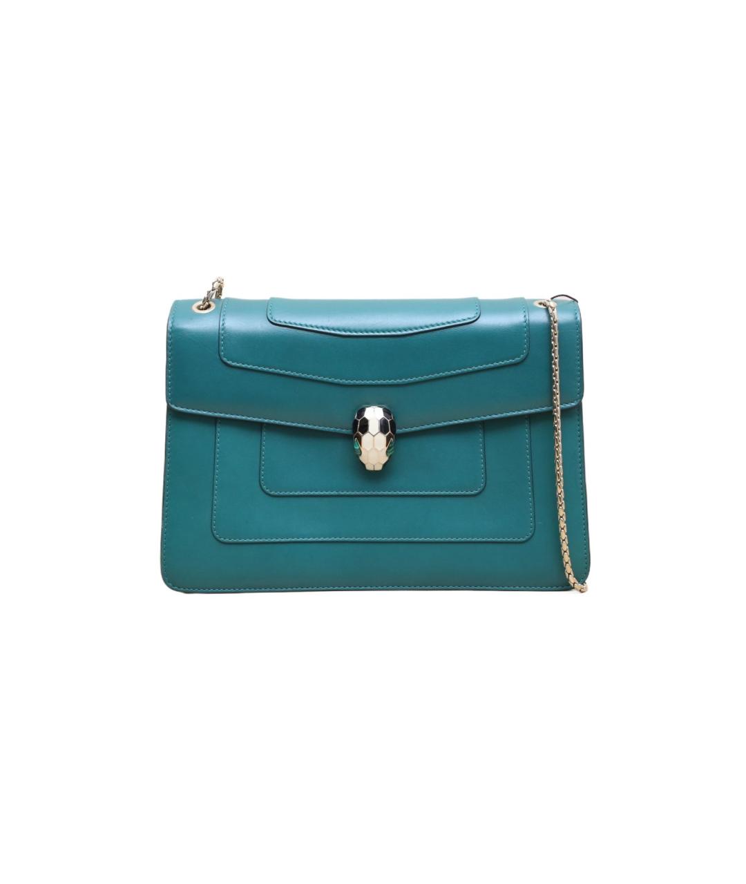 BVLGARI Зеленая кожаная сумка через плечо, фото 1