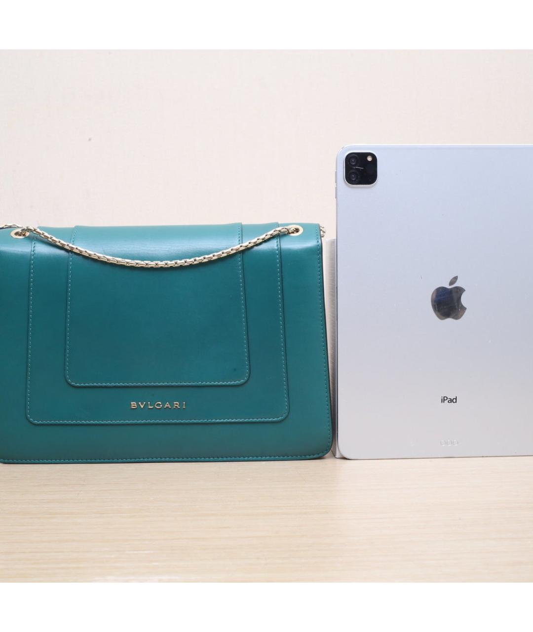 BVLGARI Зеленая кожаная сумка через плечо, фото 7