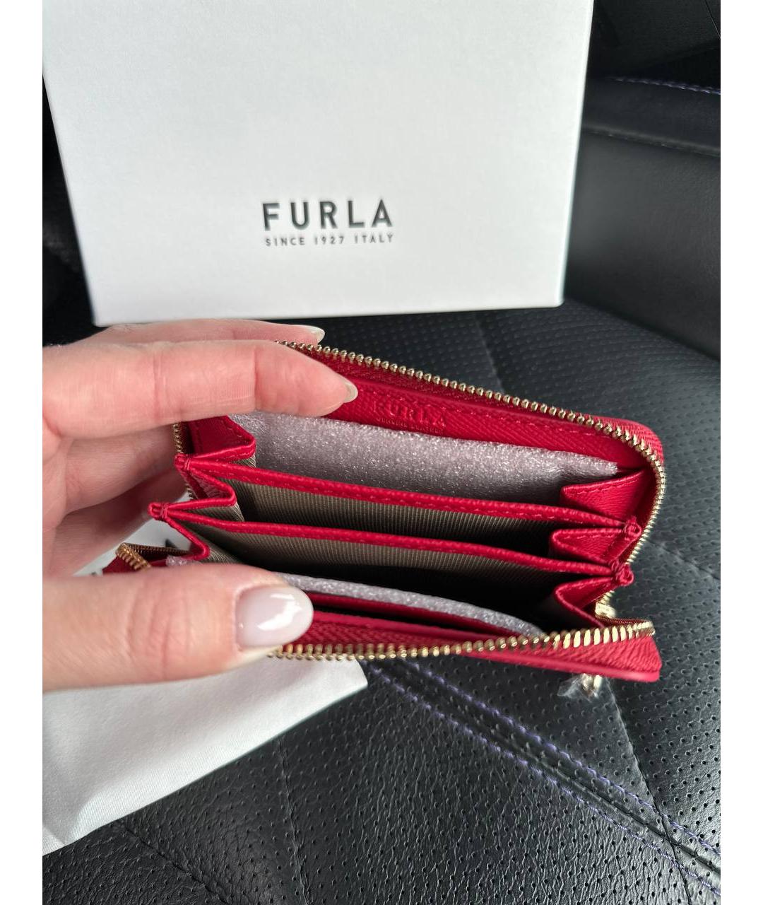 FURLA Красный кожаный кардхолдер, фото 4