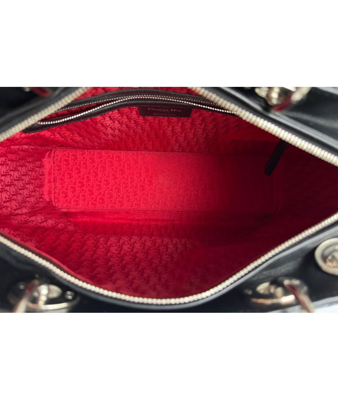 CHRISTIAN DIOR Черная кожаная сумка с короткими ручками, фото 4