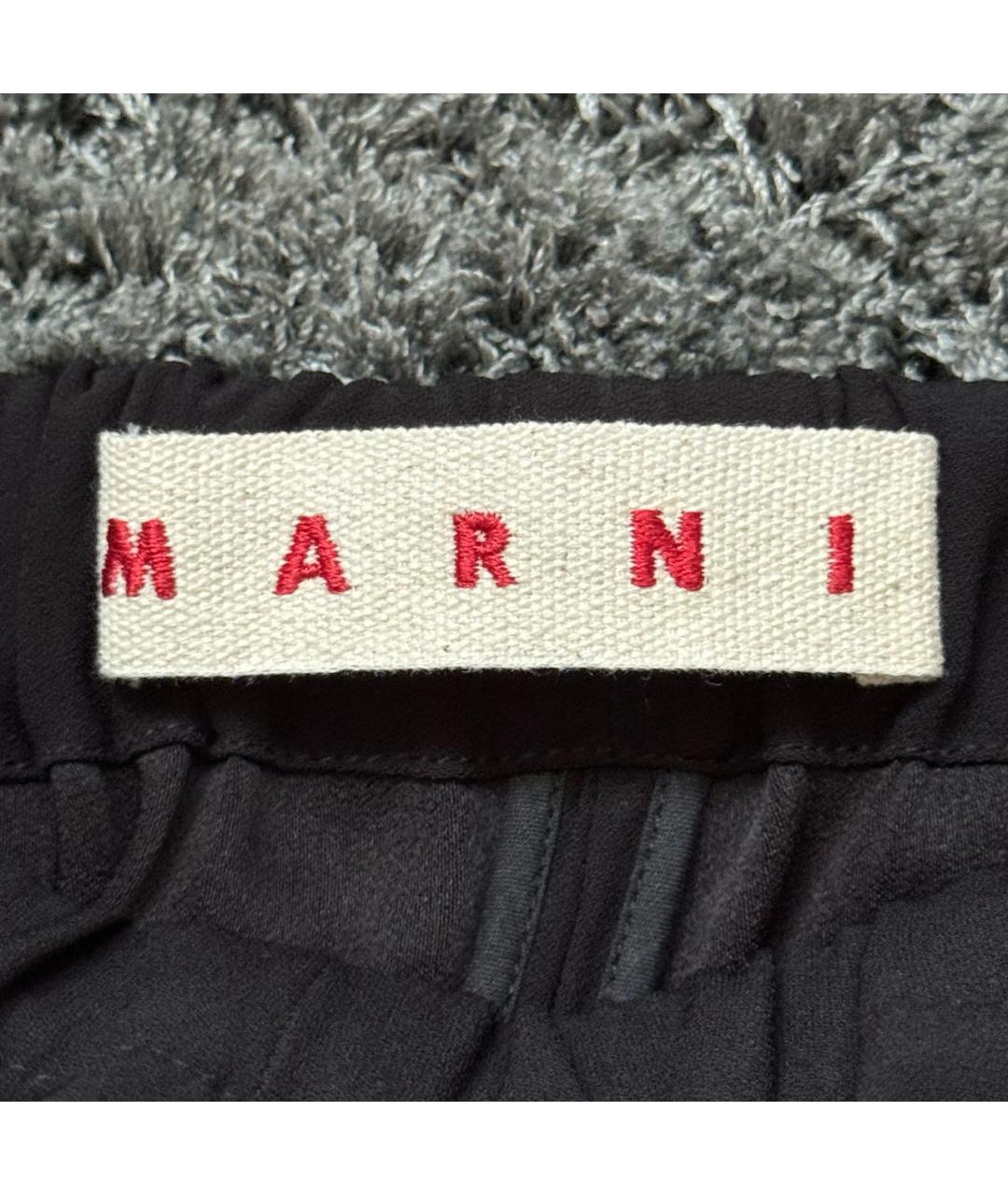 MARNI Черные вискозные брюки широкие, фото 5