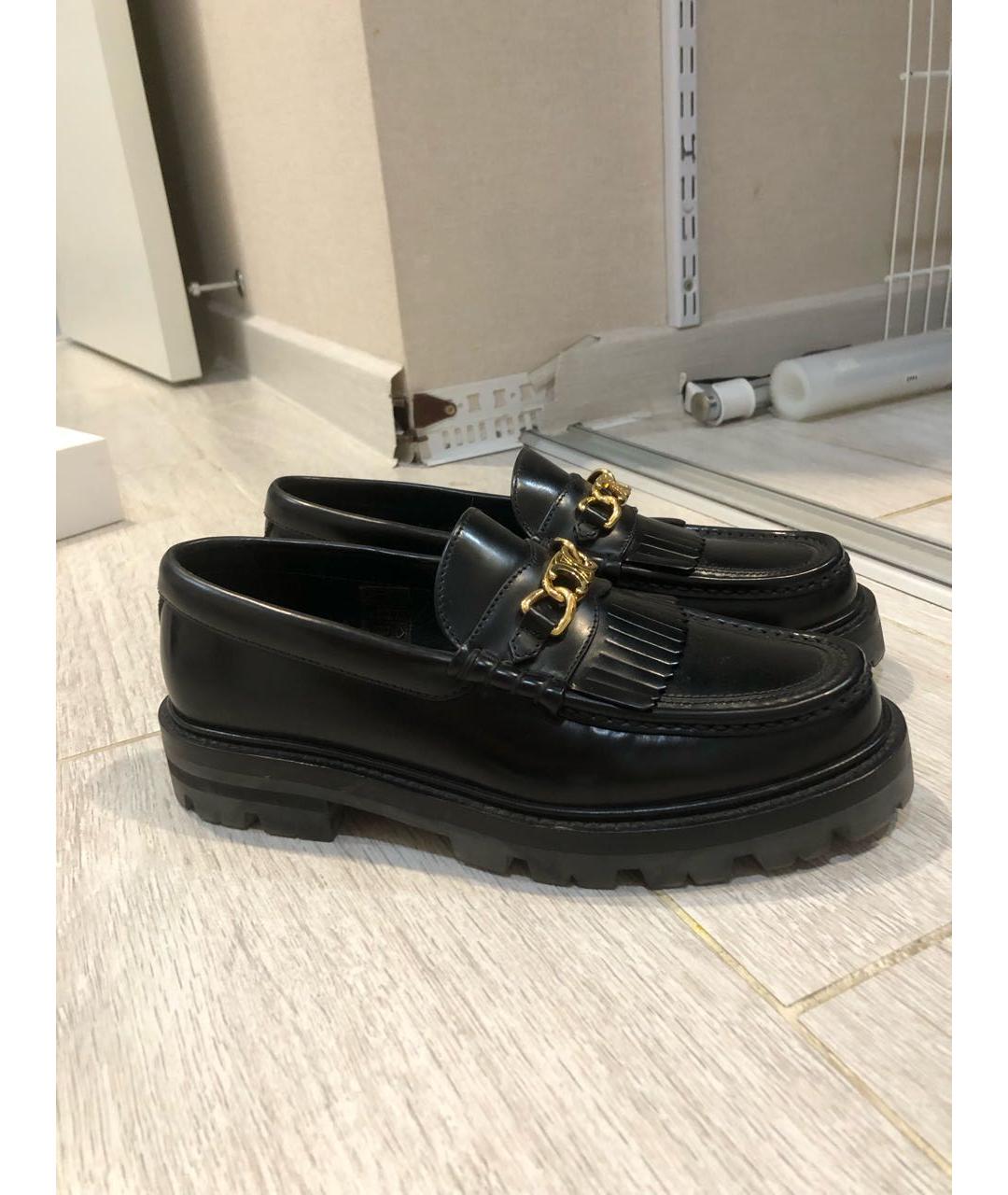 CELINE Черные кожаные лоферы, фото 2
