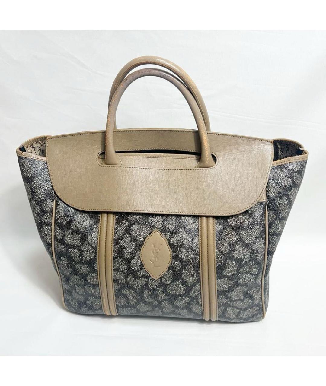 SAINT LAURENT Антрацитовая кожаная сумка через плечо, фото 9