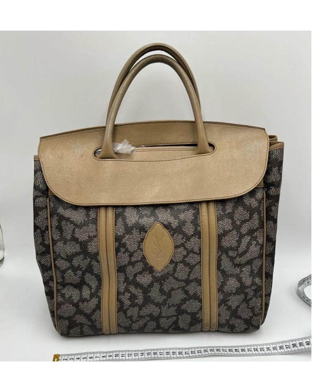 SAINT LAURENT Антрацитовая кожаная сумка через плечо, фото 3