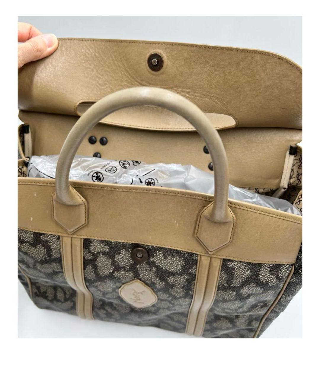 SAINT LAURENT Антрацитовая кожаная сумка через плечо, фото 6