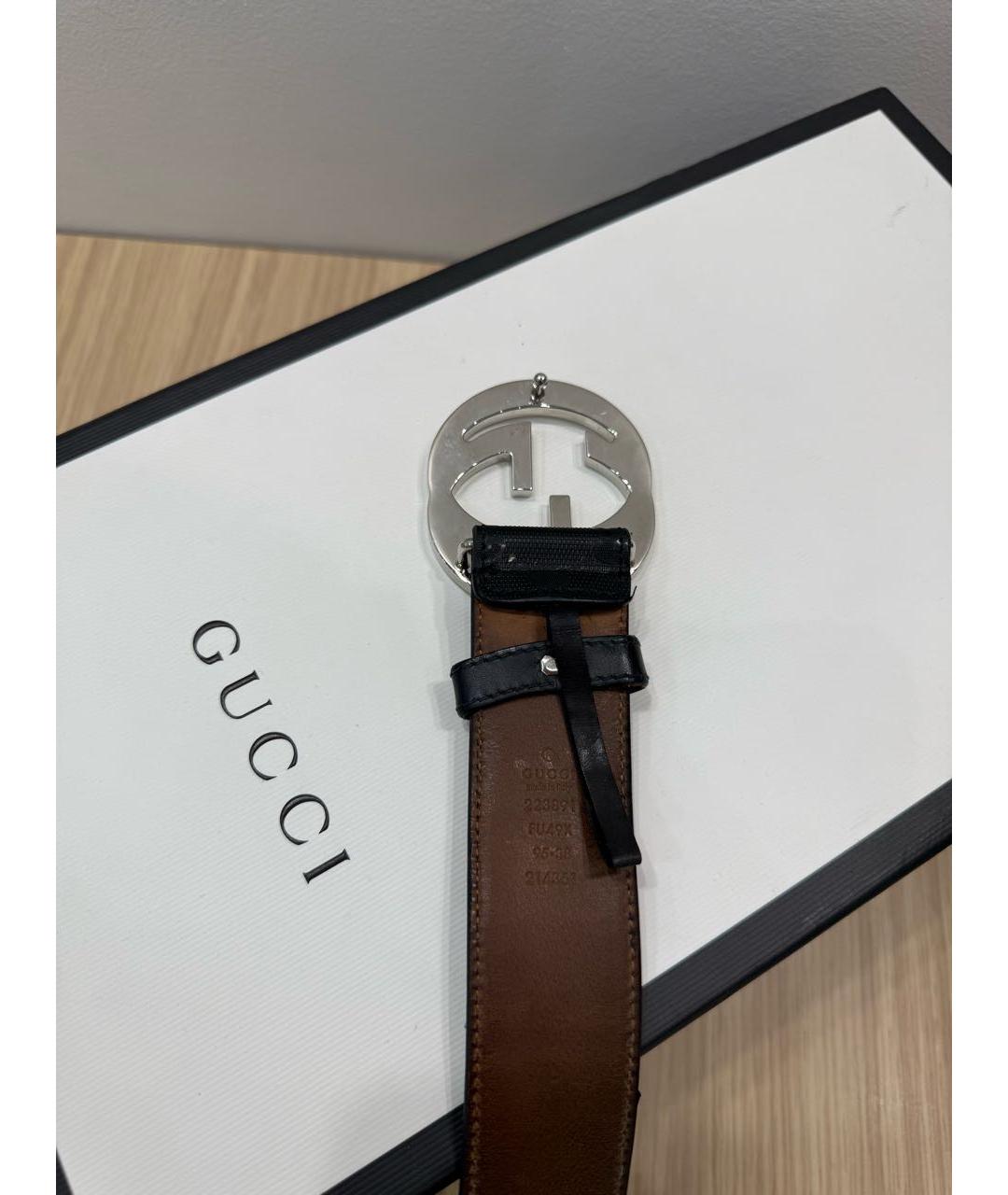 GUCCI Черный кожаный ремень, фото 3