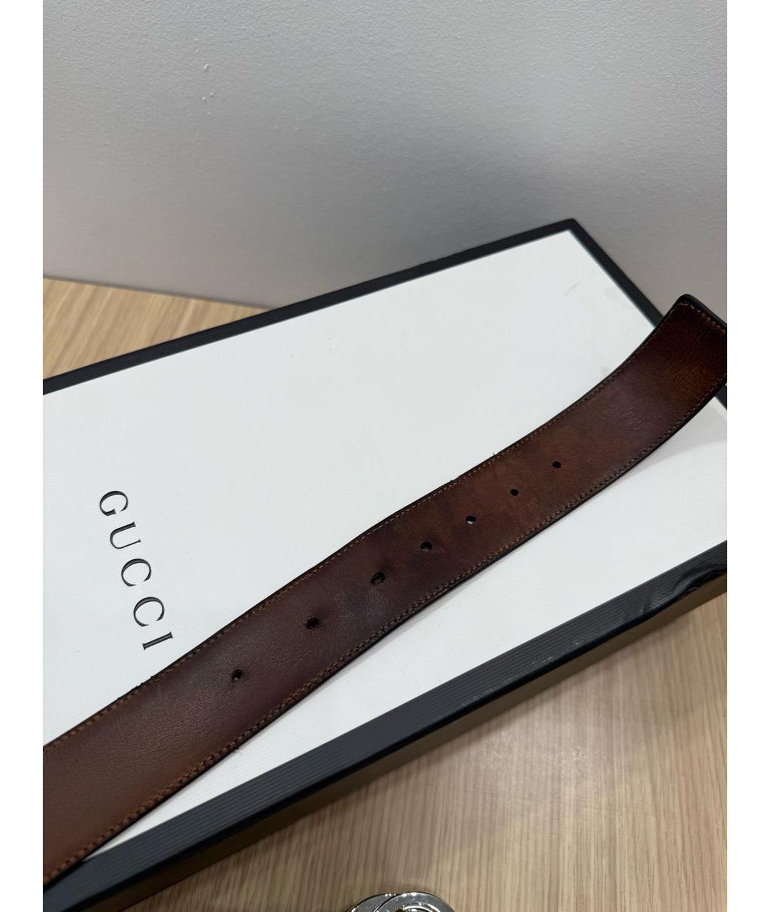 GUCCI Черный кожаный ремень, фото 5