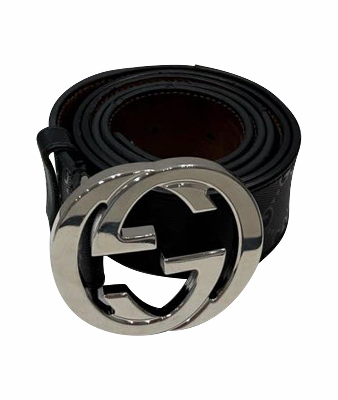 GUCCI Черный кожаный ремень, фото 1