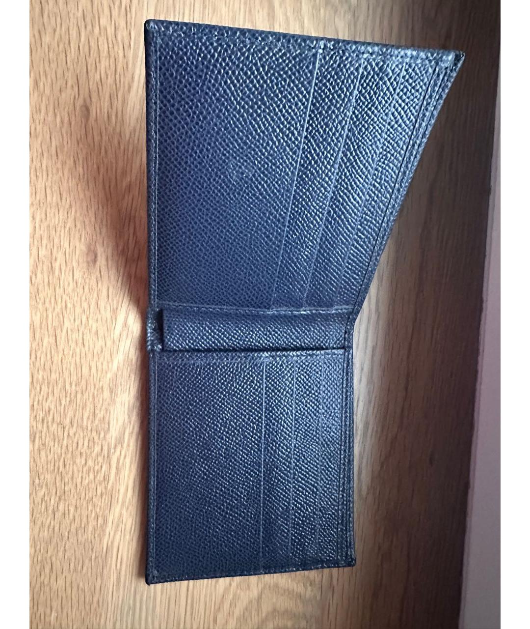 DOLCE&GABBANA Темно-синий кожаный кошелек, фото 4