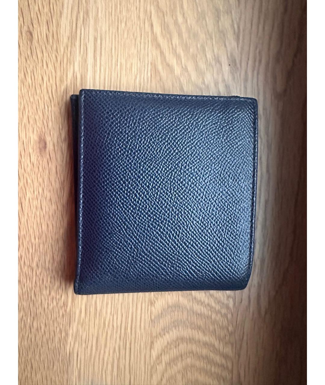 DOLCE&GABBANA Темно-синий кожаный кошелек, фото 2