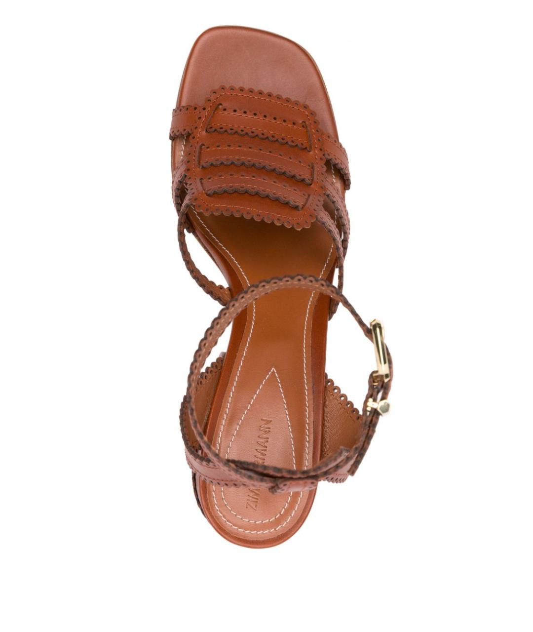 ZIMMERMANN Коричневые кожаные босоножки, фото 2