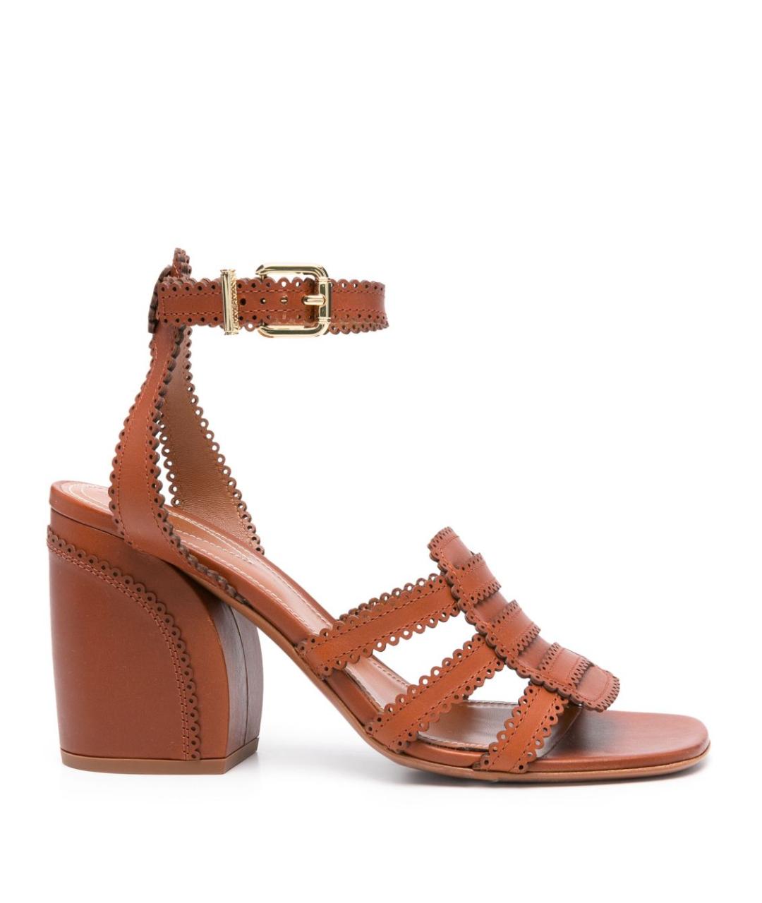 ZIMMERMANN Коричневые кожаные босоножки, фото 1