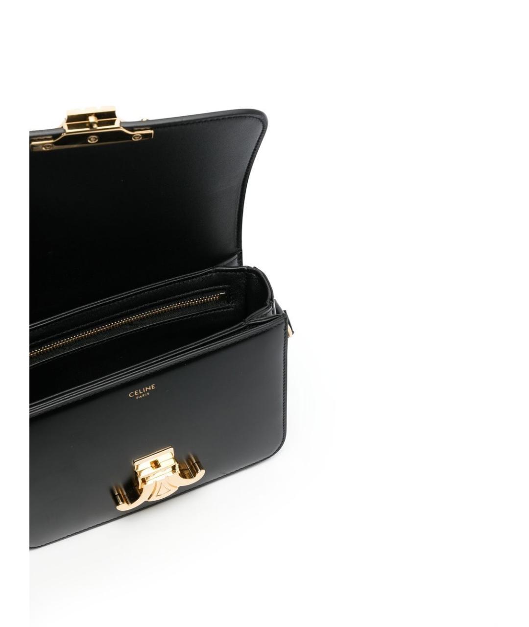 CELINE Черная кожаная сумка через плечо, фото 2