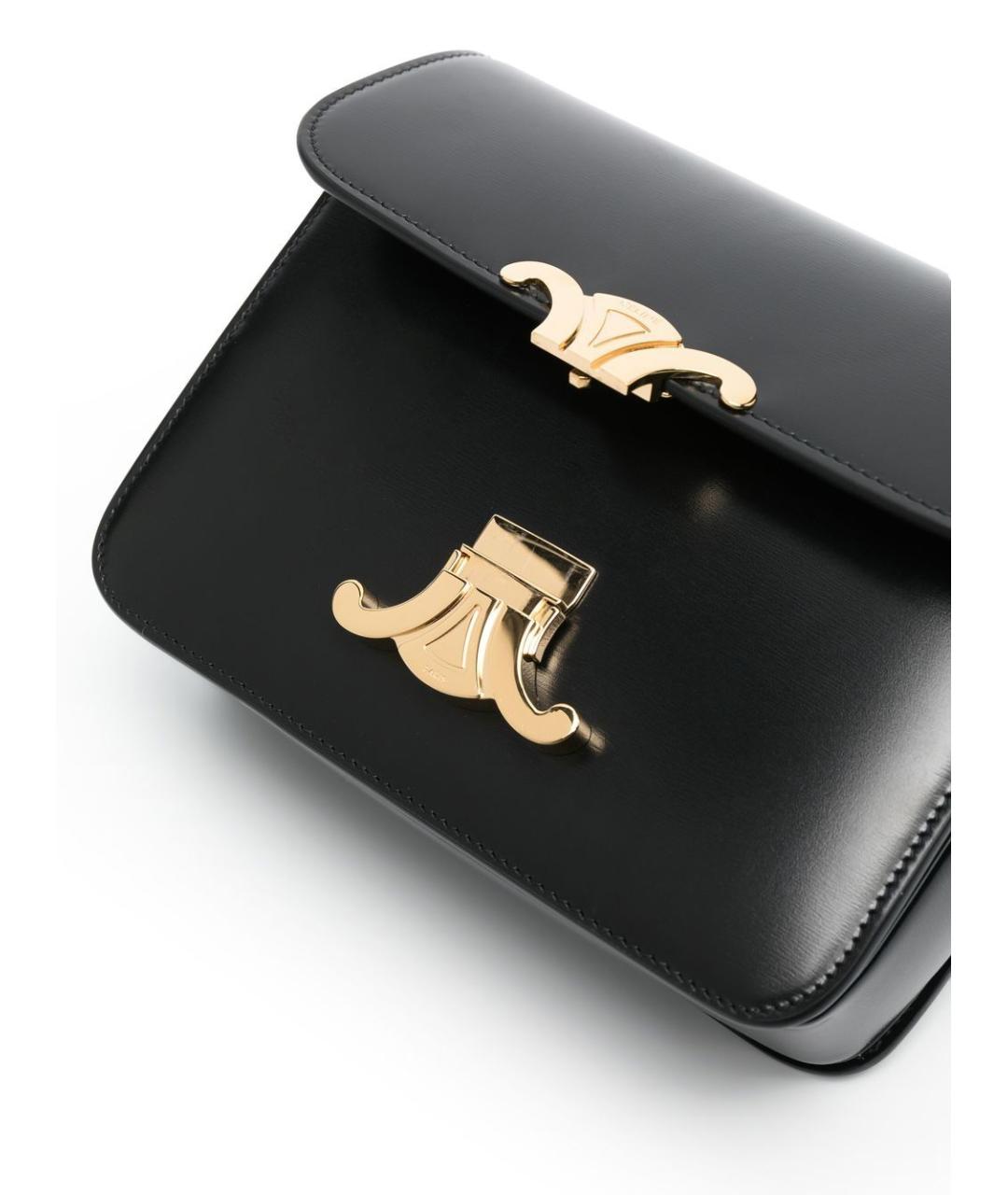 CELINE Черная кожаная сумка через плечо, фото 5