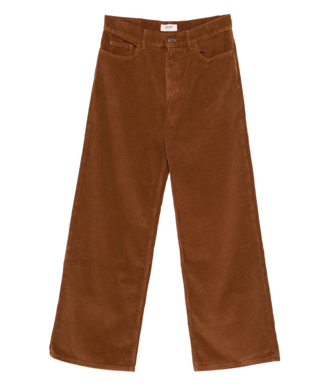 CELINE Коричневые хлопковые прямые джинсы, фото 1