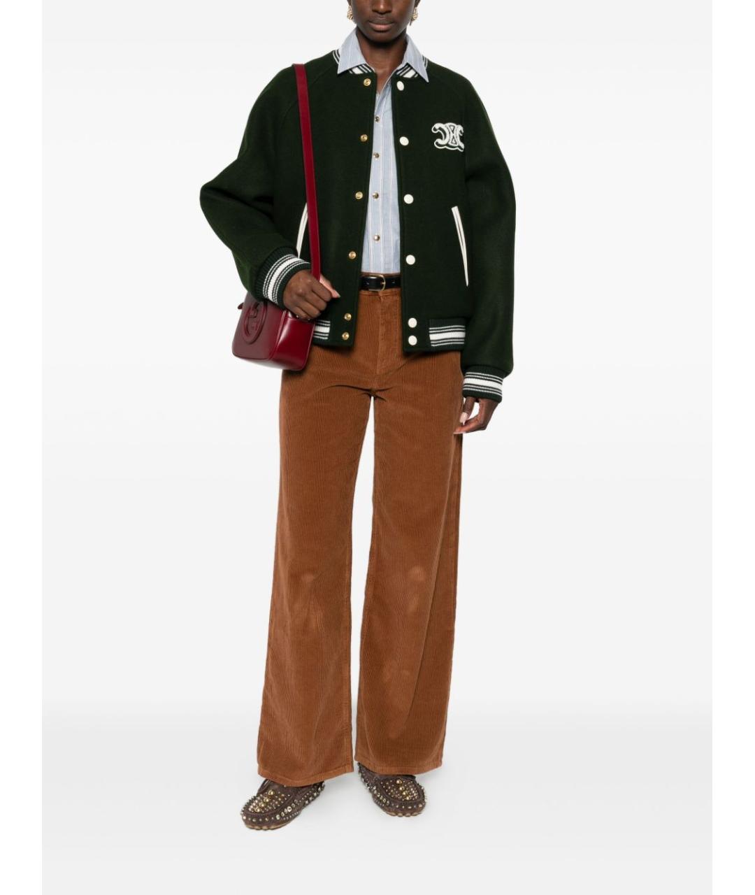 CELINE Коричневые хлопковые прямые джинсы, фото 2