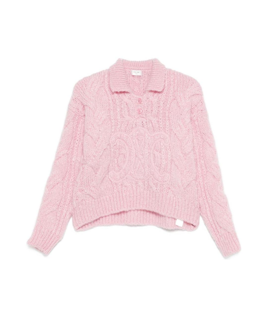 CELINE Розовый шерстяной джемпер / свитер, фото 1