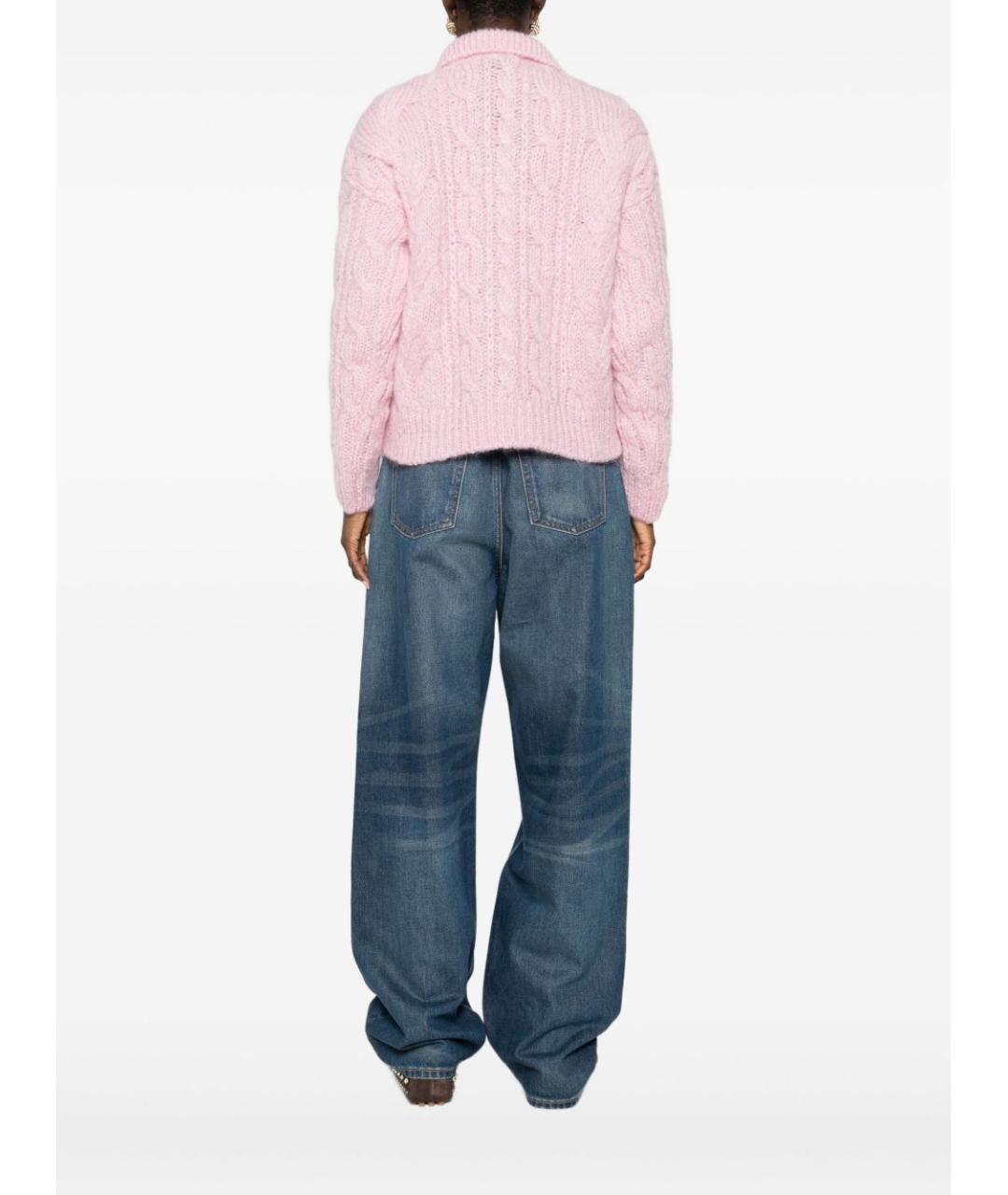 CELINE Розовый шерстяной джемпер / свитер, фото 3