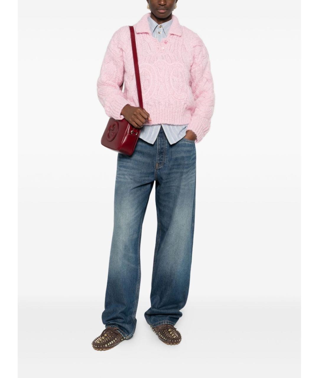 CELINE Розовый шерстяной джемпер / свитер, фото 5