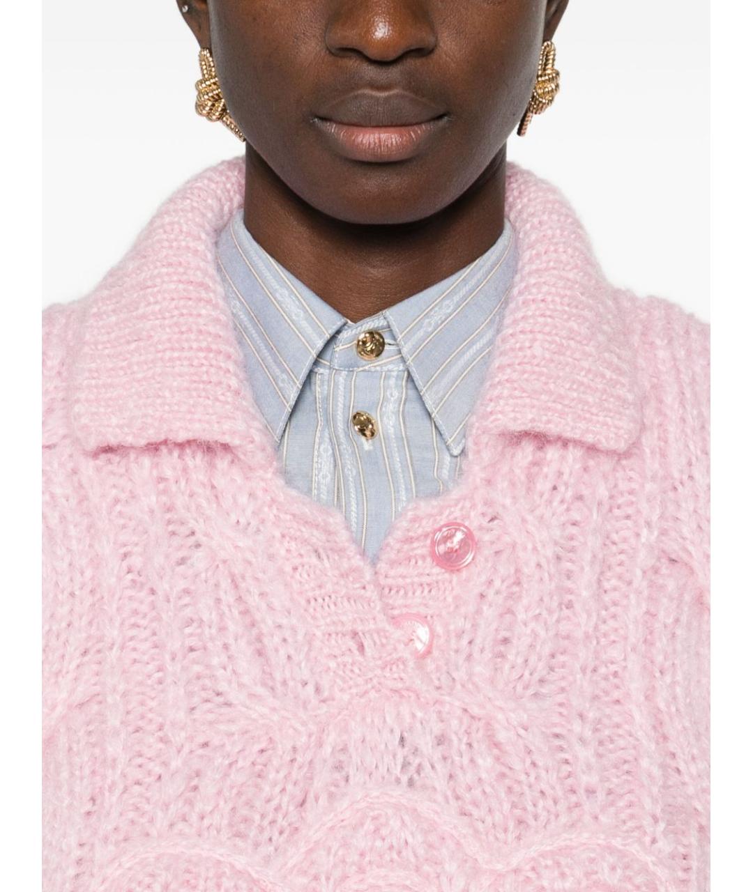 CELINE Розовый шерстяной джемпер / свитер, фото 4