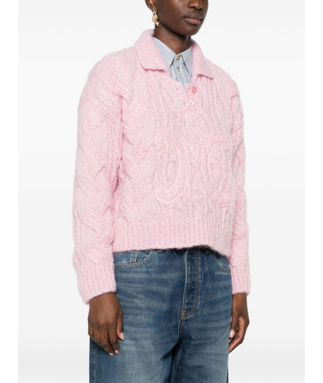 CELINE Розовый шерстяной джемпер / свитер, фото 2