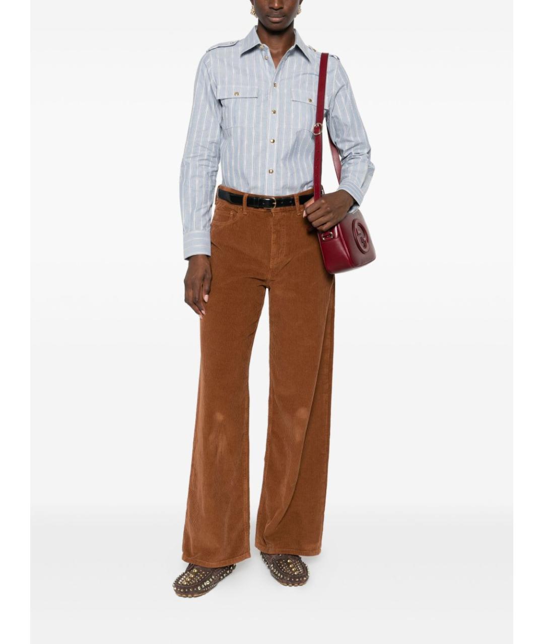 CELINE Голубая хлопковая рубашка, фото 2