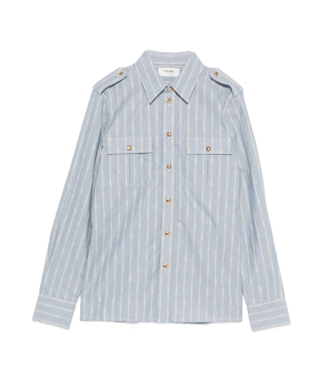 CELINE Голубая хлопковая рубашка, фото 1