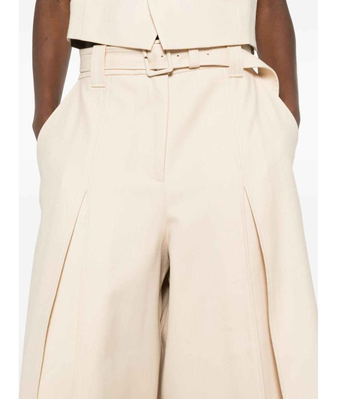 ZIMMERMANN Бежевые шерстяные прямые брюки, фото 4